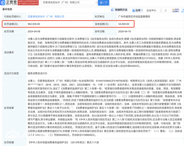 编造虚拟会员人物欺骗消费者 恋爱课公司被罚没59万