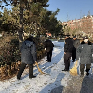 扫雪除冰暖民心 普法宣传护平安 ——东阁执法中队党员志愿者深入小区 开展志愿服务 ...