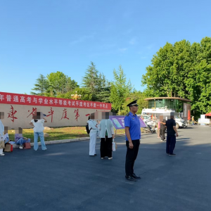 平度市东阁街道执法中队严查噪声污染，为考生送安静